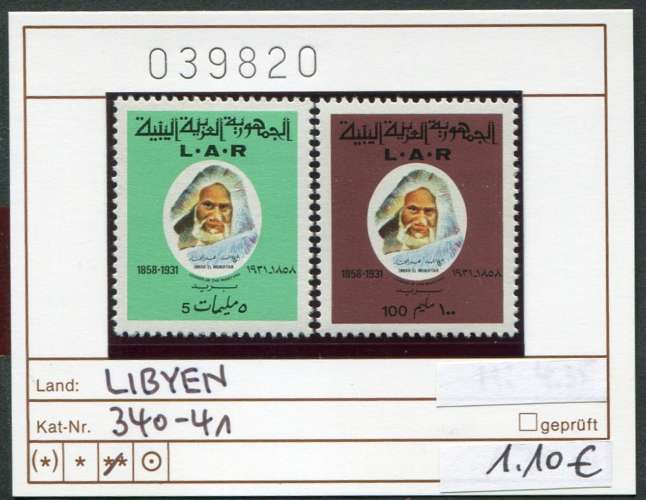 Libye 1971 - Michel 340-341 - ** neuf mnh - 