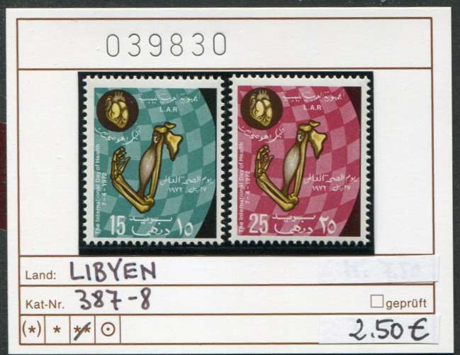 Libye 1972 - Michel 387-388 - ** neuf mnh - 