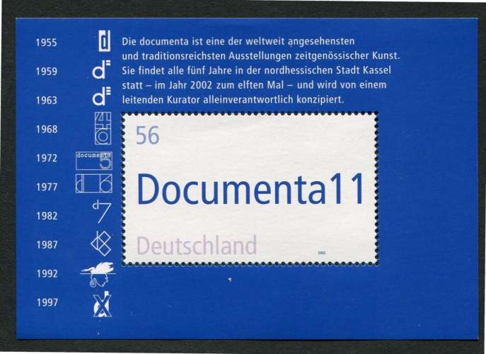 RFA 2002 - Allemagne 2002 - Michel Block 58 - ** mnh neuf 