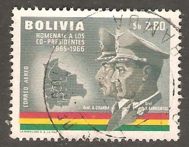 Bolivia - Scott C259    carte / drapeau / map / flag