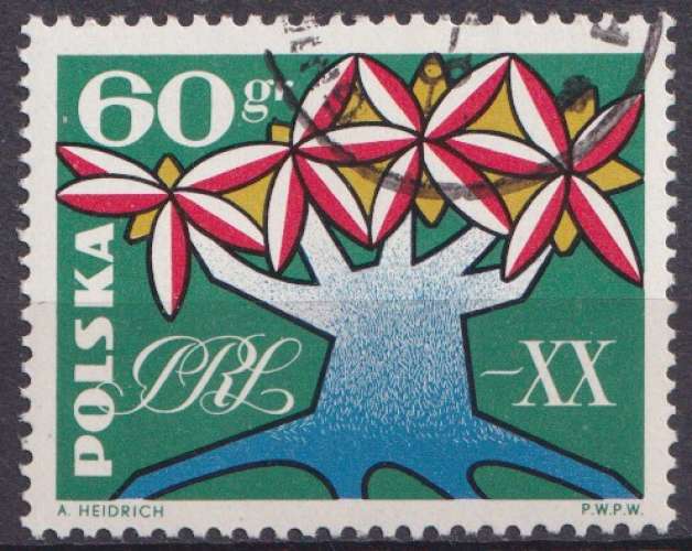 Pologne 1964 Y&T 1330 oblitéré - Anniversaire de la République 