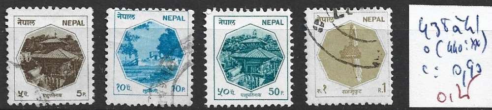 NEPAL 438 à 41 oblitérés ( 440 : ** ) côte 0.90 €