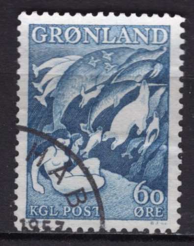 GROENLAND 1957 MERE DE LA MER  OBLITERE