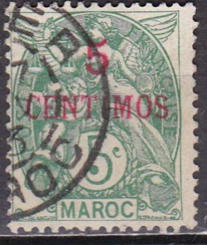 MAROC Bureaux Français N° 11a de 1902 oblitéré