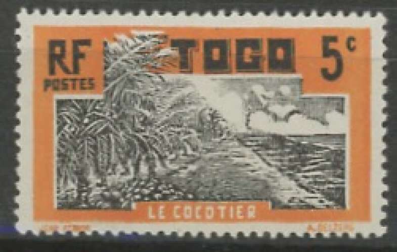 TOGO neuf * N° 127  -  trace de charnière