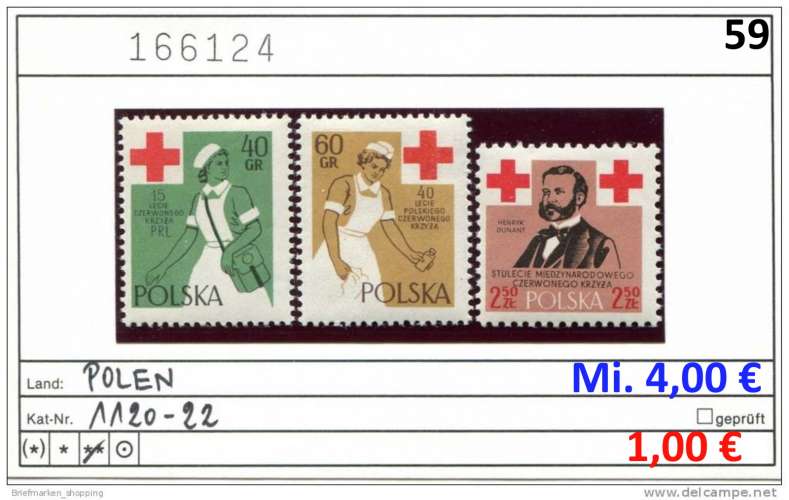 Pologne 1959 - Michel 1120-1122 - ** neuf  mnh