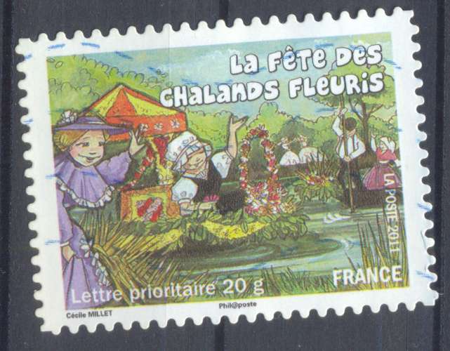 YT 573 autocollant - La fête de chalands fleuris