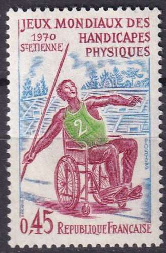 FRANCE - 1970 - Jeux mondiaux des Handicapés physiques - Yvert 1649 Neuf ** 