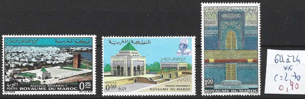 MAROC 622 à 624 ** côte 2.70 € 