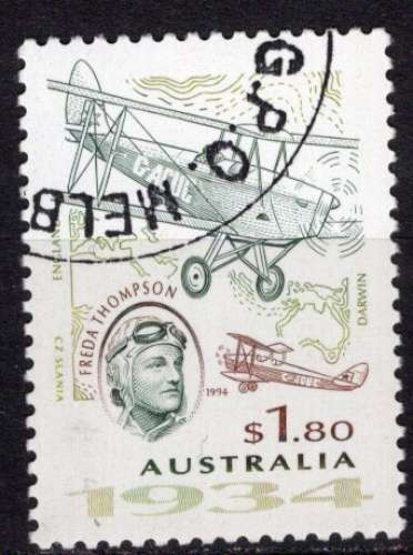 AUSTRALIE 1994 PIONNIER DE L'AVIATION FREDA THOMPSON OBLITERE