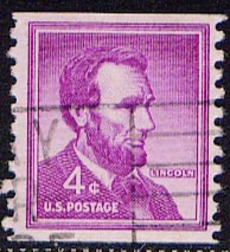 Timbre oblitéré n° 589a(Yvert) États-Unis 1954 - Lincoln