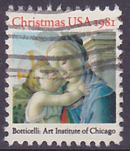 Timbre oblitéré n° 1359(Yvert) États-Unis 1981 - Noël, Botticelli