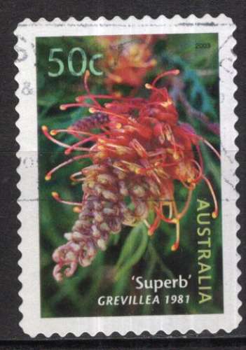 AUSTRALIE 2003 LES FLEURS LE GREVILLEA  OBLITERE