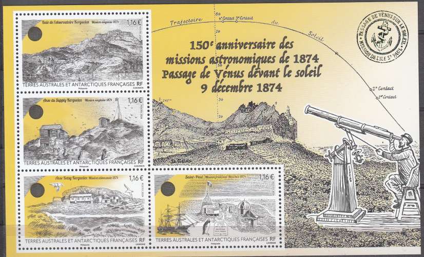 TAAF 2024 Bloc Feuillet 150 Ans Missions astronomiques Neuf **