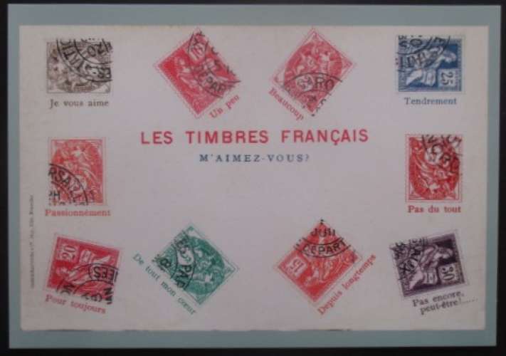 FRANCE carte pré-timbrée Langage des timbres