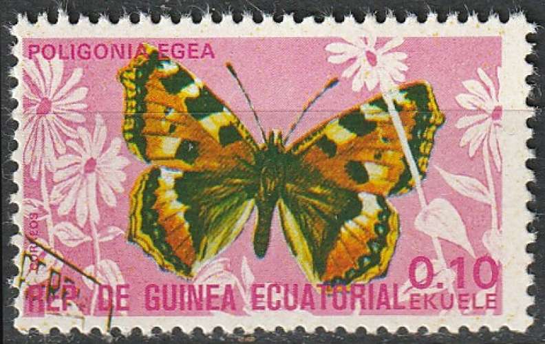 Timbre oblitéré n° 737(Michel) Guinée Equatoriale 1975 - Papillon