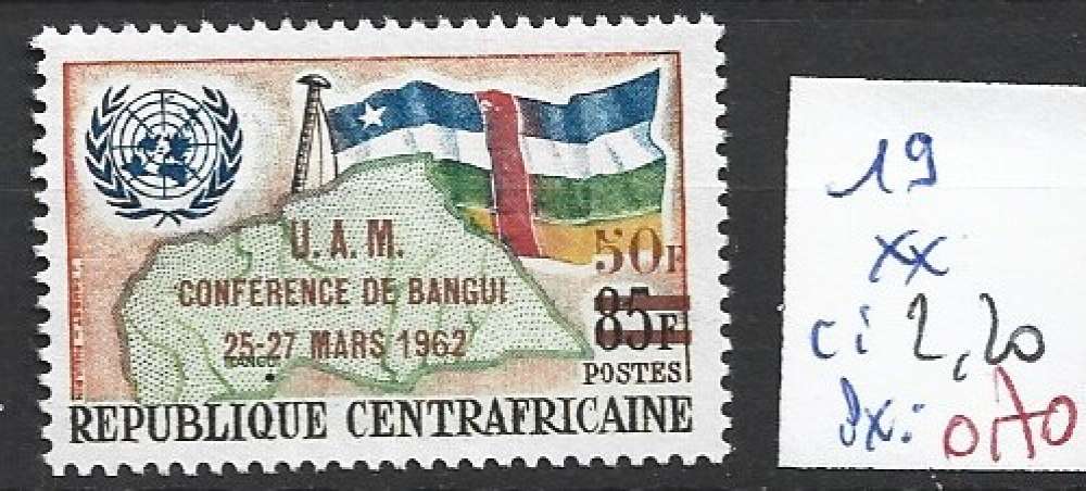 CENTRAFRIQUE 19 ** côte 2.20 €