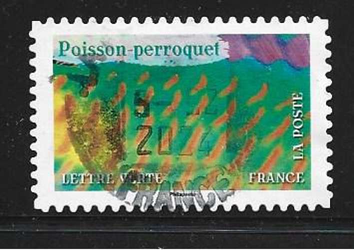 2023 FRANCE Adhésif 2399 oblitéré, cachet rond, poisson-perroquet