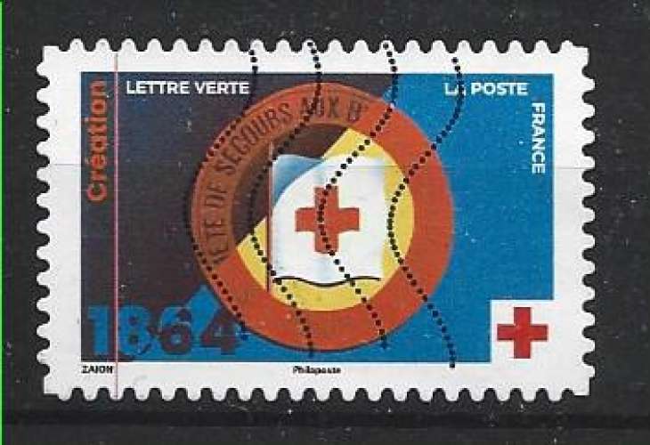 2024 FRANCE Adhésif 2413 oblitéré, croix-rouge