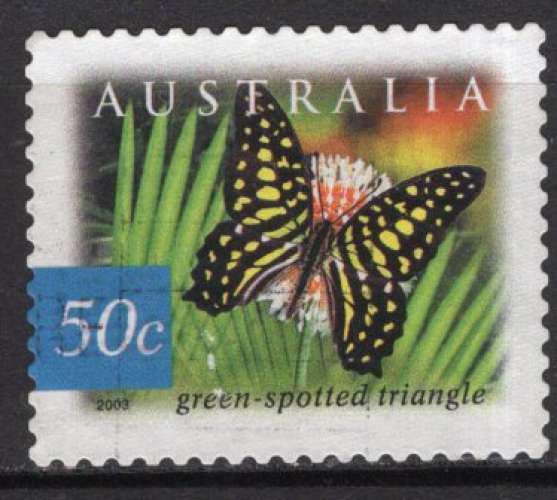 AUSTRALIE 2003  INSECTE PAPILLON LE VOILE VERT  OBLITERE