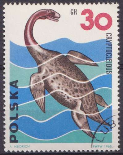 Pologne 1965 Y&T 1424 oblitéré - Animaux préhistoriques 