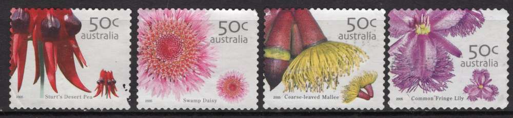 AUSTRALIE 2005 SERIE  LES FLEURS SAUVAGES D'AUSTRALIE OBLITERE