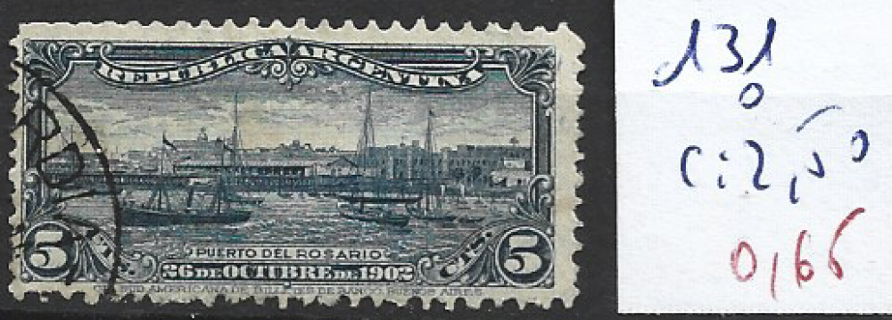 ARGENTINE 131 oblitéré côte 2.50 € 