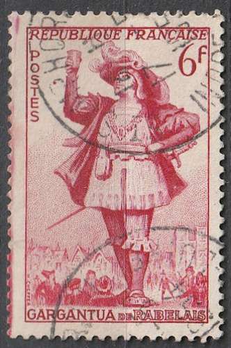 Timbre oblitéré n° 943(Yvert) France 1953 - Gargantua de Rabelais