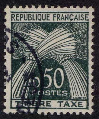 Timbre Taxe oblitéré n° 93(Yvert) France 1960 - Gerbes