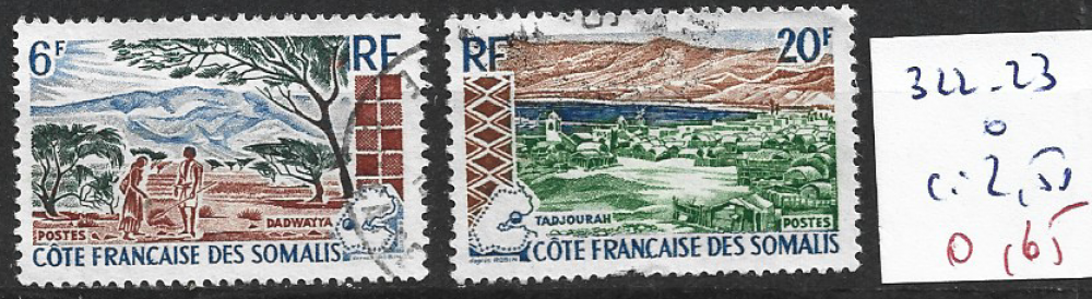 CÔTE FRANCAISE DES SOMALIS 322-323 oblitérés côte 2.50 €