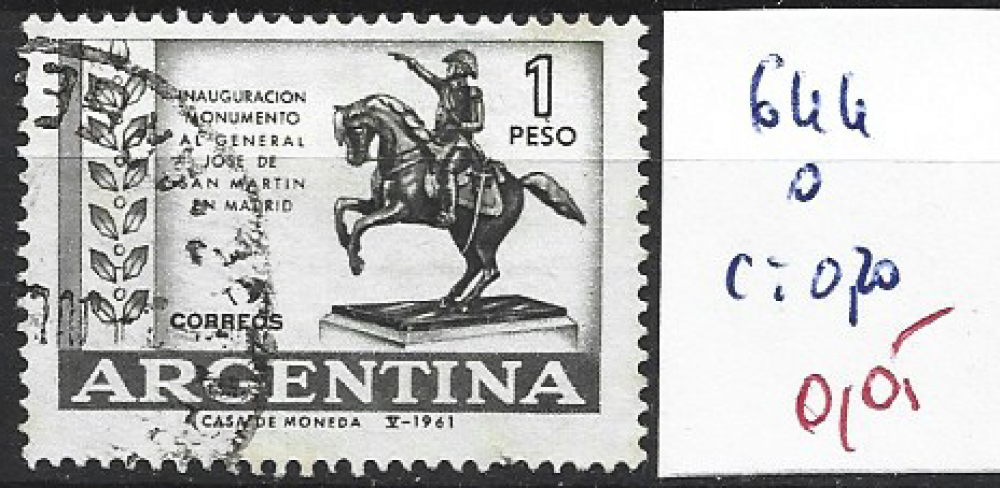 ARGENTINE 644 oblitéré côte 0.20 €