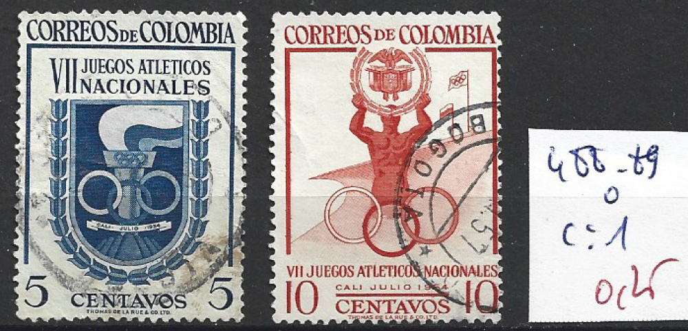 COLOMBIE 488-489 oblitérés côte 1 €