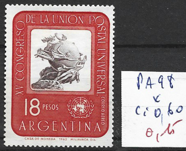 ARGENTINE PA 98 * côte 0.60 € 