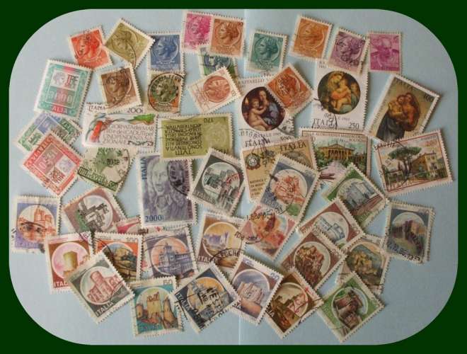 Lot 48 Timbres  ITALIE diff. Obl. BE (0,02€/TP) 