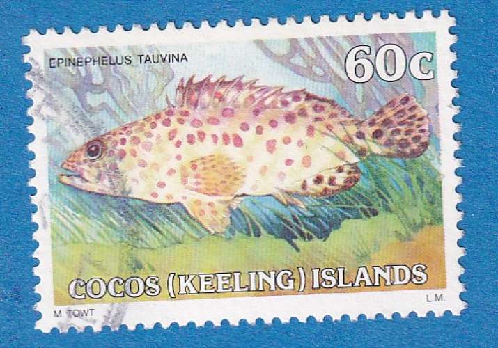 Iles Cocos 1980 Poissons. Epinephelus tauvina. C4