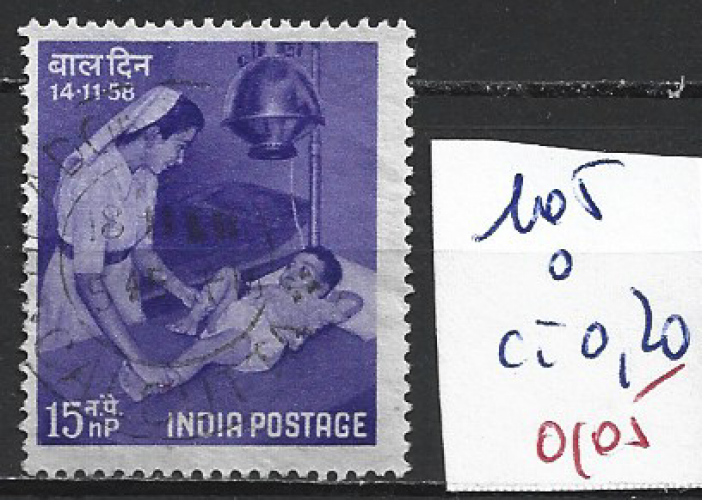 INDE 105 oblitéré côte 0.20 € 