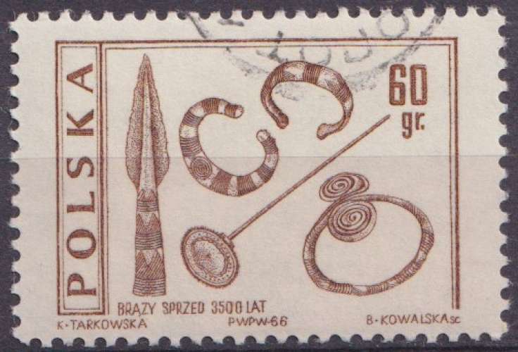 Pologne 1966 Y&T 1580 oblitéré - Archéologie 