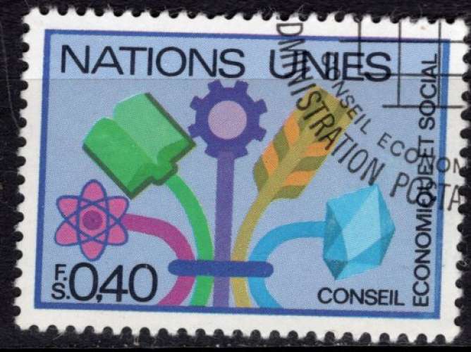 NATIONS UNIES GENEVE 1980 CONSEIL ECONOMIQUE ET SOCIAL OBLITERE