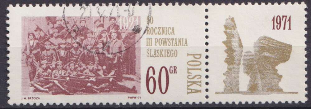 Pologne 1971 Y&T 1925 oblitéré - Soulèvement polonais en Silésie 