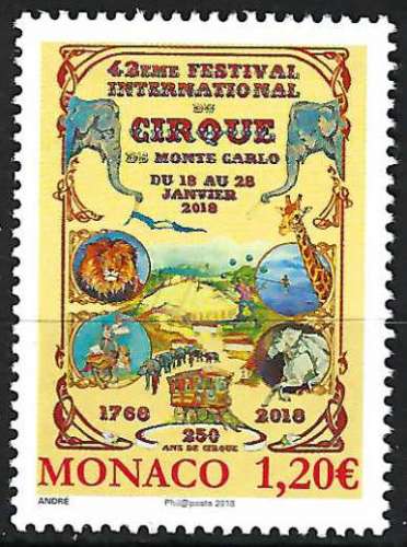 Monaco - 2018 - Y & T n° 3117 - MNH