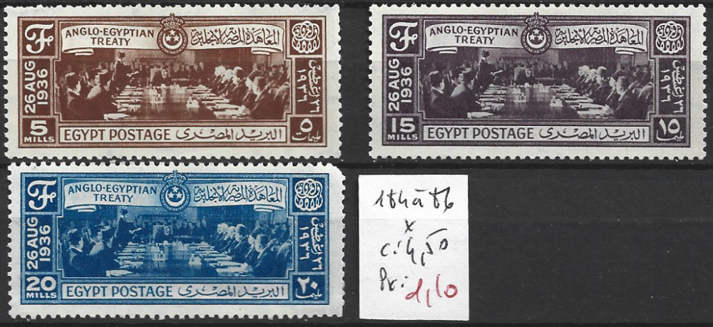 EGYPTE 184 à 186 * côte 4.50 € 