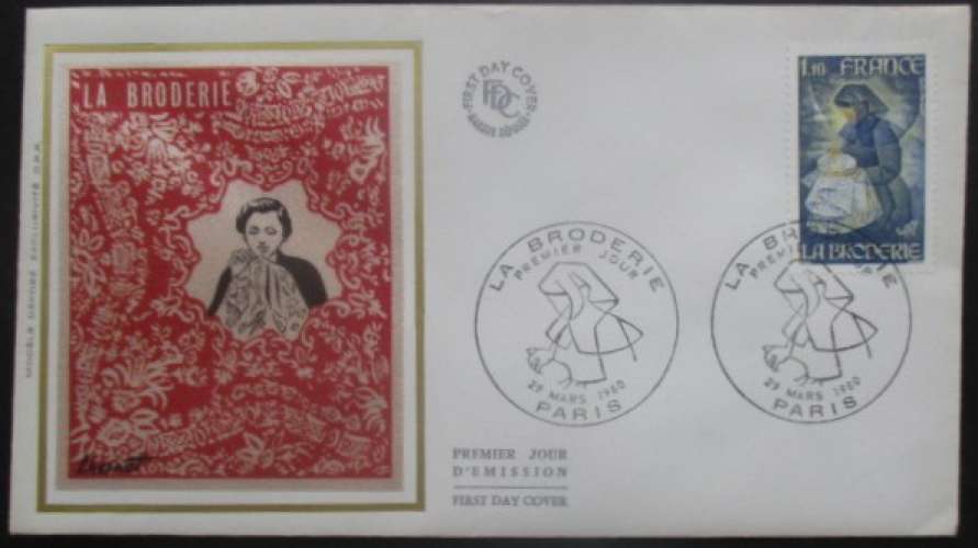 FRANCE FDC La broderie 29-03-1980 Paris