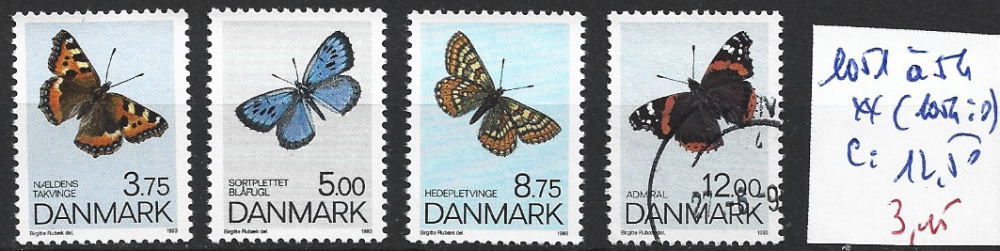 DANEMARK 1051 à 1054 ** ( 1054 oblitéré ) côte 12.50 € 