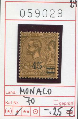 Monaco 1924 - Yvert 70 - Michel 70 - * mh - 