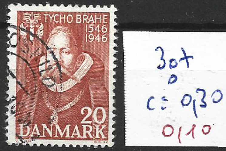 DANEMARK 307 oblitéré côte 0.30 € 