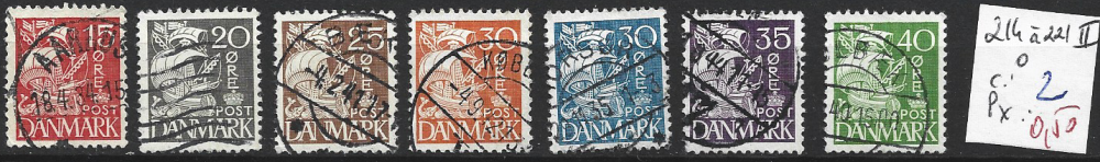 DANEMARK 214 à 221 II oblitérés côte 2 € 