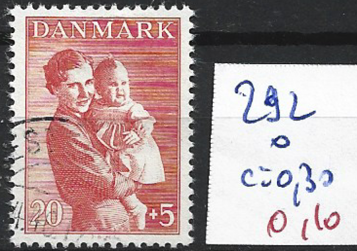 DANEMARK 292 oblitéré côte 0.30 € 