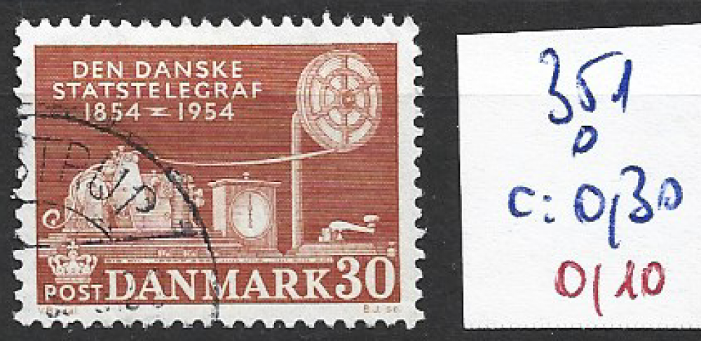 DANEMARK 351 oblitéré côte 0.30 € 