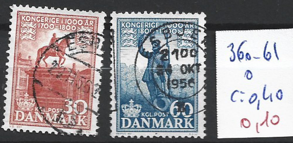 DANEMARK 360-361 oblitérés côte 0.40 € 