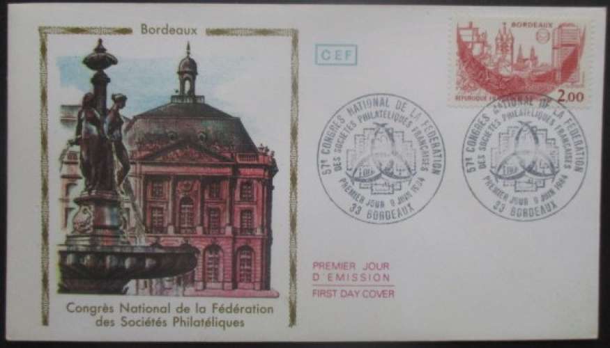 FRANCE FDC Bordeaux 09-06-1984 Bordeaux